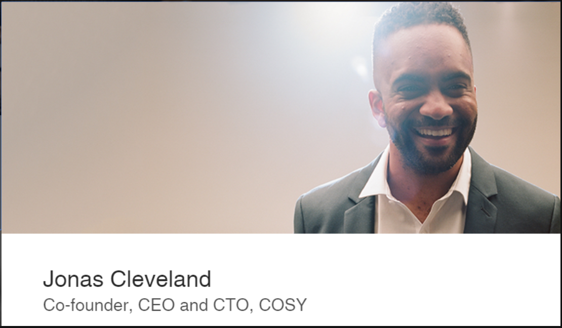 LinkedIn Next Wave - Jonas Cleveland of COSY a Top Professional 35 & Under 